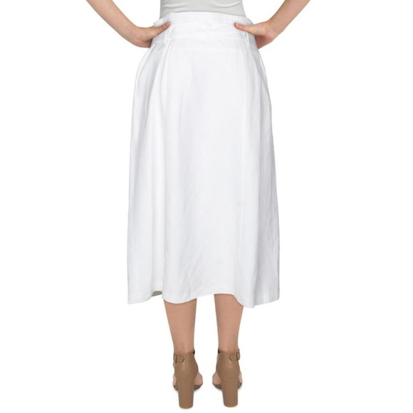 NWT Anne Klein White Linen Blend Belt Skirt Size 14 - Picture 8 of 9